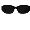 image:imageWearMe Pro  Womens Chunky Narrow Rectangular Sunglasses  Polarized Lightweight Acetate 100 UV ProtectionBlack  Triple Black Lens