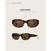 image:imageWearMe Pro  Womens Chunky Narrow Rectangular Sunglasses  Polarized Lightweight Acetate 100 UV ProtectionTortoise  Amber Lens