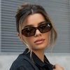 image:imageWearMe Pro  Womens Chunky Narrow Rectangular Sunglasses  Polarized Lightweight Acetate 100 UV ProtectionTortoise  Amber Lens