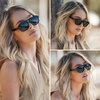 image:imageWearMe Pro  Womens Polarized Aviator Sunglasses Acetate Frame amp Trendy Sleek Double BridgeBlack  Triple Black Lens
