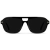 image:imageWearMe Pro  Womens Polarized Aviator Sunglasses Acetate Frame amp Trendy Sleek Double BridgeBlack  Triple Black Lens