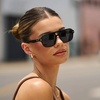 image:imageWearMe Pro  Womens Polarized Aviator Sunglasses Acetate Frame amp Trendy Sleek Double BridgeBlack  Triple Black Lens