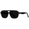 image:imageWearMe Pro  Womens Polarized Aviator Sunglasses Acetate Frame amp Trendy Sleek Double BridgeBlack  Triple Black Lens