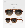 image:imageWearMe Pro  Womens Polarized Aviator Sunglasses Acetate Frame amp Trendy Sleek Double BridgeSaddlewood Tortoise  Grey Brown Gradient Lens