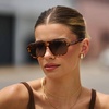 image:imageWearMe Pro  Womens Polarized Aviator Sunglasses Acetate Frame amp Trendy Sleek Double BridgeSaddlewood Tortoise  Grey Brown Gradient Lens