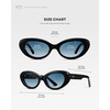 image:imageWearMe Pro  Womens Polarized CatEye Sunglasses Oval Lenses Thick Rounded Frame 5Barrel Hinges HandPolished DesignBlack  Gradient Light Blue Lens