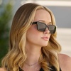 image:imageWearMe Pro  Womens Polarized Rectangular Sunglasses Narrow Acetate Frame Durable 5Barrel Hinges HandPolished FinishBlack  Triple Black Lens