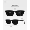 image:imageWearMe Pro  Womens Polarized Rectangular Sunglasses Narrow Acetate Frame Durable 5Barrel Hinges HandPolished FinishBlack  Triple Black Lens