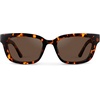 image:imageWearMe Pro  Womens Polarized Rectangular Sunglasses Narrow Acetate Frame Durable 5Barrel Hinges HandPolished FinishEmber Tortoise  Dark Brown Lens