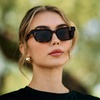 image:imageWearMe Pro  Womens Polarized Rectangular Sunglasses Narrow Acetate Frame Durable 5Barrel Hinges HandPolished FinishEmber Tortoise  Dark Brown Lens