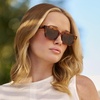 image:imageWearMe Pro  Womens Polarized Rectangular Sunglasses Narrow Acetate Frame Durable 5Barrel Hinges HandPolished FinishHoneycomb Tortoise  Brown Lens