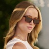 image:imageWearMe Pro  Womens Polarized Rectangular Sunglasses Narrow Acetate Frame Durable 5Barrel Hinges HandPolished FinishHoneycomb Tortoise  Brown Lens