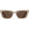 image:imageWearMe Pro  Womens Polarized Rectangular Sunglasses Narrow Acetate Frame Durable 5Barrel Hinges HandPolished FinishPearl Beige  Brown Lens