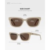 image:imageWearMe Pro  Womens Polarized Rectangular Sunglasses Narrow Acetate Frame Durable 5Barrel Hinges HandPolished FinishPearl Beige  Brown Lens