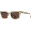 image:imageWearMe Pro  Womens Polarized Rectangular Sunglasses Narrow Acetate Frame Durable 5Barrel Hinges HandPolished FinishPearl Beige  Brown Lens