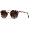 image:imageWearMe Pro  Womens Polarized Round Retro DoubleBridge Vintage SunglassesBeige Tortoise  Brown Lens