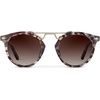 image:imageWearMe Pro  Womens Polarized Round Retro DoubleBridge Vintage SunglassesBeige Tortoise  Brown Lens
