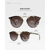 image:imageWearMe Pro  Womens Polarized Round Retro DoubleBridge Vintage SunglassesBeige Tortoise  Brown Lens