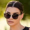 image:imageWearMe Pro  Womens Polarized Round Retro DoubleBridge Vintage SunglassesBlack  Black Gradient Lens