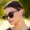 image:imageWearMe Pro  Womens Polarized Round Retro DoubleBridge Vintage SunglassesBlack  Black Gradient Lens
