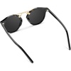 image:imageWearMe Pro  Womens Polarized Round Retro DoubleBridge Vintage SunglassesBlack  Black Gradient Lens