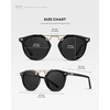 image:imageWearMe Pro  Womens Polarized Round Retro DoubleBridge Vintage SunglassesBlack  Black Gradient Lens