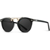 image:imageWearMe Pro  Womens Polarized Round Retro DoubleBridge Vintage SunglassesBlack  Black Gradient Lens