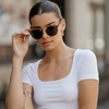 image:imageWearMe Pro  Womens Polarized Round Retro DoubleBridge Vintage SunglassesTortoise  Black Lens
