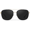 image:imageWearMe Pro  Womens Polarized Square Sunglasses Modern Square Aviator with Double Bridge Vintage AestheticsBlack  Black Lens