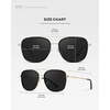 image:imageWearMe Pro  Womens Polarized Square Sunglasses Modern Square Aviator with Double Bridge Vintage AestheticsBlack  Black Lens