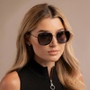 image:imageWearMe Pro  Womens Polarized Square Sunglasses Modern Square Aviator with Double Bridge Vintage AestheticsBlack  Black Lens