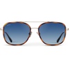 image:imageWearMe Pro  Womens Polarized Square Sunglasses Modern Square Aviator with Double Bridge Vintage AestheticsBrown Tortoise Frame  Gradient Blue Lens