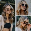 image:imageWearMe Pro  Womens Polarized Square Sunglasses Modern Square Aviator with Double Bridge Vintage AestheticsCrystal Cobalt  Brown Lens