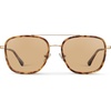 image:imageWearMe Pro  Womens Polarized Square Sunglasses Modern Square Aviator with Double Bridge Vintage AestheticsHoneycomb Tortoise  Gold Tinted Lens