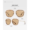 image:imageWearMe Pro  Womens Polarized Square Sunglasses Modern Square Aviator with Double Bridge Vintage AestheticsHoneycomb Tortoise  Gold Tinted Lens