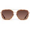 image:imageWearMe Pro  Womens Polarized Square Sunglasses Modern Square Aviator with Double Bridge Vintage AestheticsSunset Tortoise Frame  Gradient Brown Lens