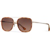 image:imageWearMe Pro  Womens Polarized Square Sunglasses Modern Square Aviator with Double Bridge Vintage AestheticsSunset Tortoise Frame  Gradient Brown Lens