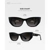 image:imageWearMe Pro  Womens Polarized Sunglasses CatEye Acetate Frame Rectangular Lenses Durable 5Barrel Hinges HandPolishedBlack  Oak Brown Gradient Lens