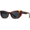 image:imageWearMe Pro  Womens Polarized Sunglasses CatEye Acetate Frame Rectangular Lenses Durable 5Barrel Hinges HandPolishedEmber Tortoise  Smoke Grey Lens