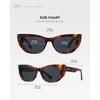 image:imageWearMe Pro  Womens Polarized Sunglasses CatEye Acetate Frame Rectangular Lenses Durable 5Barrel Hinges HandPolishedEmber Tortoise  Smoke Grey Lens