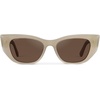 image:imageWearMe Pro  Womens Polarized Sunglasses CatEye Acetate Frame Rectangular Lenses Durable 5Barrel Hinges HandPolishedPearl Beige  Brown Lens
