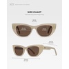 image:imageWearMe Pro  Womens Polarized Sunglasses CatEye Acetate Frame Rectangular Lenses Durable 5Barrel Hinges HandPolishedPearl Beige  Brown Lens