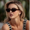 image:imageWearMe Pro  Womens Polarized Sunglasses Narrow Fashion CatEye Acetate Frame Oval Lenses HandPolishedEmber Tortoise  Dark Brown Lens