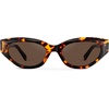 image:imageWearMe Pro  Womens Polarized Sunglasses Narrow Fashion CatEye Acetate Frame Oval Lenses HandPolishedEmber Tortoise  Dark Brown Lens