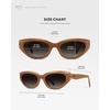 image:imageWearMe Pro  Womens Polarized Sunglasses Narrow Fashion CatEye Acetate Frame Oval Lenses HandPolishedToffee Brown  Oak Brown Gradient Lens