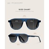 image:imageWearMe Pro Bold Retro Polarized Aviator Sunglasses  Geometric Flat Top Frame Design Gradient LensesCrystal Cobalt  Smoke Gradient Lens