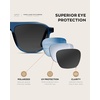 image:imageWearMe Pro Bold Retro Polarized Aviator Sunglasses  Geometric Flat Top Frame Design Gradient LensesCrystal Cobalt  Smoke Gradient Lens