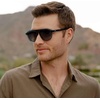 image:imageWearMe Pro Bold Retro Polarized Aviator Sunglasses  Geometric Flat Top Frame Design Gradient LensesCrystal Cobalt  Smoke Gradient Lens