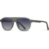 image:imageWearMe Pro Bold Retro Polarized Aviator Sunglasses  Geometric Flat Top Frame Design Gradient LensesFrosted Graphite  Navy Gradient Lens