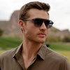image:imageWearMe Pro Bold Retro Polarized Aviator Sunglasses  Geometric Flat Top Frame Design Gradient LensesFrosted Graphite  Navy Gradient Lens